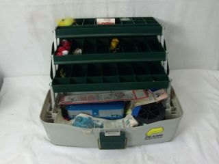 Plano Fishing Tackle Box Full Of Vintage,  Lures,  Line,  Tools,  Hooks