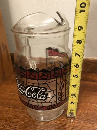 Vintage Coca Cola pitcher Stained Glass Style Coke Enjoy 2
