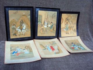 Rare & Impressive Chinese Oriental Antiques Paintings On Silk