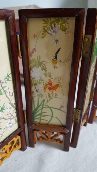 DETAILED VINTAGE DOLLHOUSE MINIATURE FURNITURE ASIAN SCREEN ROOM DIVIDER,  WOOD, 3