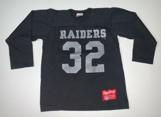 Kids Vintage 90’s Oakland Raiders Jersey Shirt Size Youth L Black 32