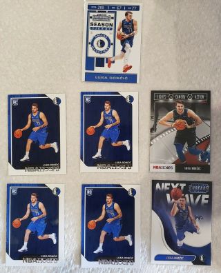 4 Rc Luka Doncic 2018 - 2019 Nba Hoops Rookie Card 268,  3 Extra Cards.