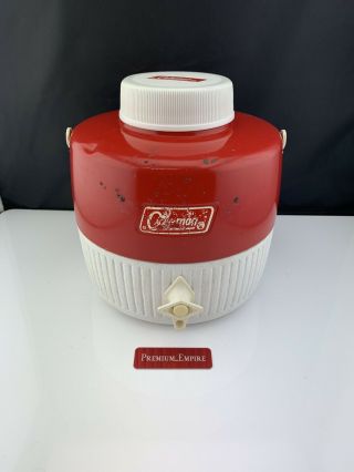 Vintage 1976 Coleman Red Jug 2 Gallon Water Cooler Dispenser Retro 70 
