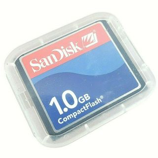 Sandisk 1gb Cf Compact Flash Card Memory Sdcfj San Disk Camera 2003 W/ Case Vtg