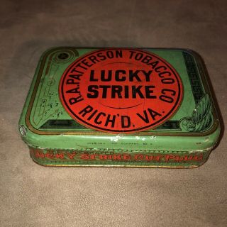 Vintage Lucky Strike Tobacco Tin - R.  A.  Patterson Tobacco Richmond Va