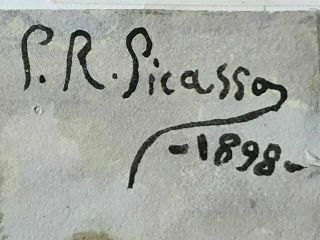Pablo Picasso Vintage Art Rare 1898 Painting Hand Signed No Print Nr