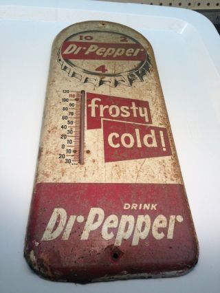 Dr.  Pepper Frosty Cold & Thermometer Metal Sign 16 " X6 "