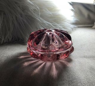 Vintage Fenton 8 Cranberry Teardrop Flower Glass Trinket Dish Bowl
