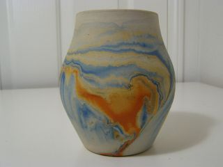 Vintage Nemadji Pottery Vase 5,  " Tall Native Clay Stamped