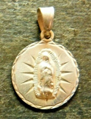 Vintage Sterling Silver Our Lady Of Guadalupe Medal