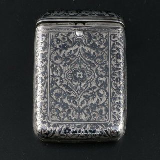 Russian Sterling Silver Niello Cigarette Case Snuff Box Early 20th Century