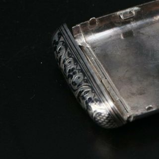 Russian Sterling Silver Niello Cigarette Case Snuff Box Early 20th Century 2