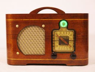 Old Antique Wood Detrola Vintage Tube Radio - Restored W/ Magic Green Eye