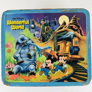 Vintage 1979 Aladdin Walt Disney Magic Kingdom Wonderful World Metal Lunchbox