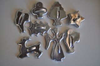 Vintage Mirro Cookie Cutters Holiday Christmas Set Of 8
