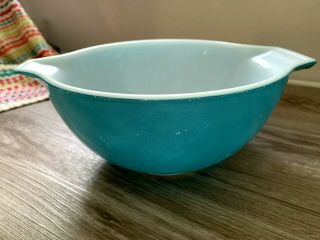 Vintage Pyrex Blue Horizon 442 1.  5 Qt Cinderella Bowl And Shiny