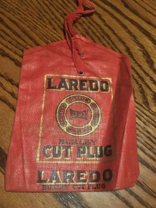 Vintage Laredo Burley Cut Plug Red Tobacco Pouch - 6in Tobacciana - Old Stock