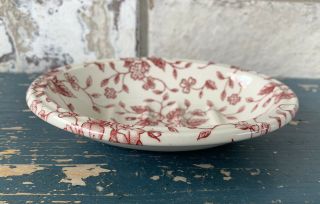 Red And White Floral Soap Dish Made In England