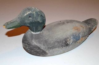 Antique Early 1900 ' s Wood Duck Decoy - Hand Carved & Painted 2