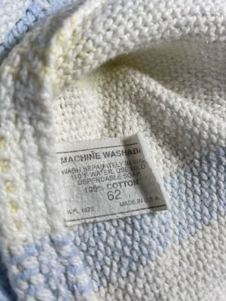 Vintage Pastel Baby Blanket Plaid Cotton Woven Thermal 30 x 40 BEACON USA 3