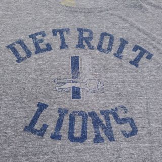 Detroit Lions Mens Sz 2XL Heather Gray Soft T - Shirt Vintage Retro Throwback Look 2