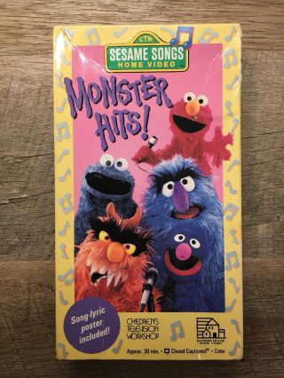 Sesame Street Monster Hits Vintage 1990 Sesame Songs Home Video Vhs Tape Henon