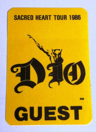 Dio Sacred Heart Tour 1986 Silk Guest Pass - Vintage Ronnie James Dio