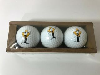 Vintage Purdue University Boilmakers Logo Golf Balls,  1 Sleeve Of 3,  Nos,