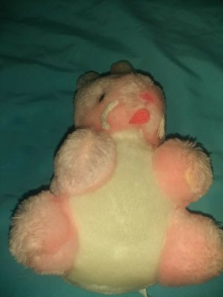 Vintage Well - Made Happiness Aid Pink 1985 Bunny Rabbit Plush Htf Very Cute