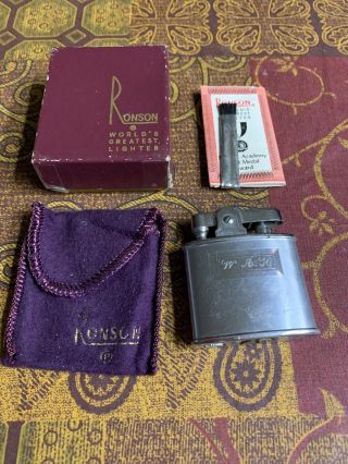 Vintage Ronson Lighter W/ Box Bag Tool Instructions