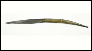 Antique Dated 1866 Navaja Folding Knife Spanish 22.  25 Inches Ratchet Look Great