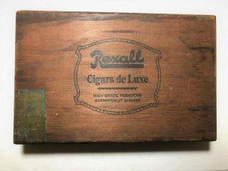 Vintage Rexall Wood Hinged Cigar Box From The 1930s