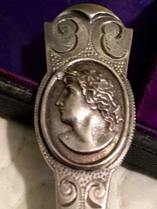 Antique 1850 Peter L.  Krider Coin Silver Large Medallion Serving Knife W/ Case