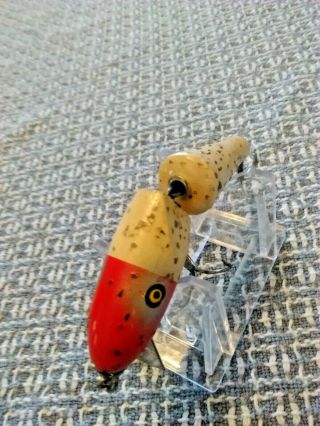 Old Lure Vintage Pflueger Palomine Double Jointed Wooden Lure Red/white /silver