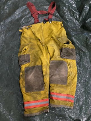 Vintage Globe Firefighter Bunker Turnout Pants 48 Waist 30 Inseam ‘99 Suspenders