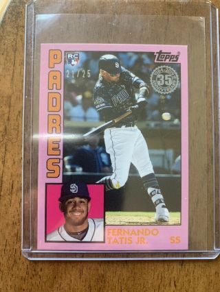 2019 Topps Mini Baseball Fernando Tatis Jr 1985 35 Anniversary Pink Parallel /25