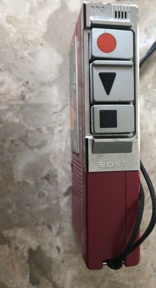 Sony M - 7 Microcassette - corder Rare Red Japan Vintage Recorder Handheld 2