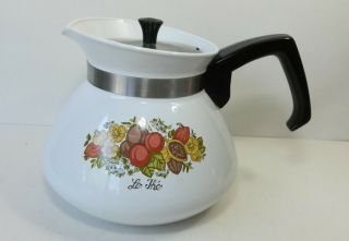 Vintage Corning Ware Spice Of Life 6 Cup Tea Kettle/ Teapot Coffee Pot P - 104