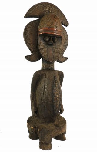 Kota Mahongwe Reliquary Figure On Stool Gabon Africa 24 Inch