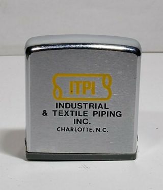 Vintage Zippo Stainless Steel Measuring Tape Industrial And Textile Piping Inc