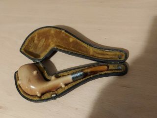 Vinage Smoking Pipe With Sterling Silver Collar