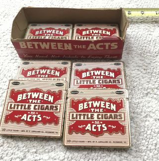 Vintage Between The Acts Little Cigars In The Box W/6 Boxes Lorillard Company