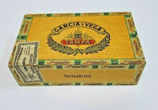 Vintage Garcia Y Vega Tampa Made In Bond Cigar Box - Senators
