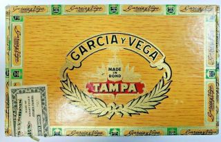Vintage Garcia Y Vega Tampa Made In Bond Cigar Box - Senators 2