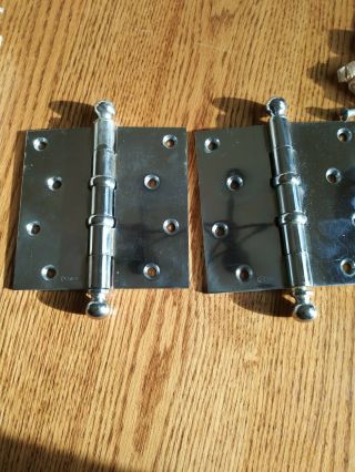 Vintage Old Stock Stanley 4 1/2 " Cannonball Door Hinges Ball Bearing