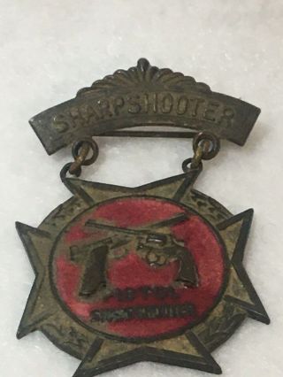 Vintage Shooting Medal Blackinton Pistol Sharpshooter NRA? Military? 2