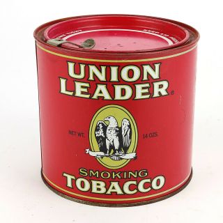 Vintage Union Leader Smoking Tobacco 14oz Tin
