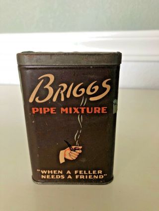 Vintage Briggs Pipe Mixture Smoking Tobacco Pocket Tin Can