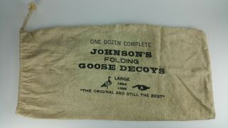 Packing Canvas Bag Vintage Johnsons Folding Goose Decoys 1940 