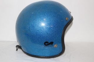 Vintage Champion Blue Flake/sparkle Motorcycle Helmet